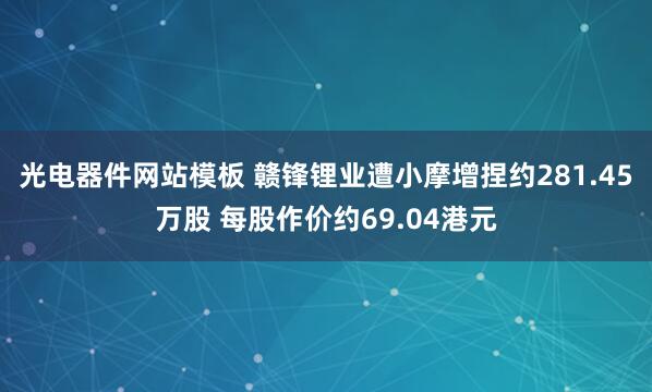 光电器件网站模板 赣锋锂业遭小摩增捏约281.45万股 每股作价约69.04港元