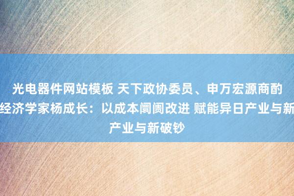 光电器件网站模板 天下政协委员、申万宏源商酌首席经济学家杨成长：以成本阛阓改进 赋能异日产业与新破钞