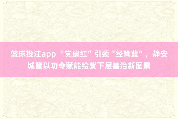 篮球投注app “党建红”引颈“经管蓝”，静安城管以功令赋能绘就下层善治新图景