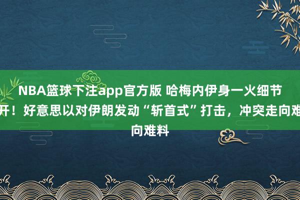 NBA篮球下注app官方版 哈梅内伊身一火细节公开!好意思以对伊朗发动“斩首式”打击,冲突走向难料