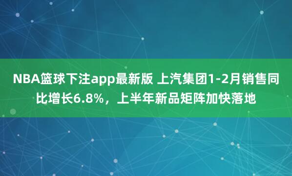 NBA篮球下注app最新版 上汽集团1-2月销售同比增长6.8%，上半年新品矩阵加快落地