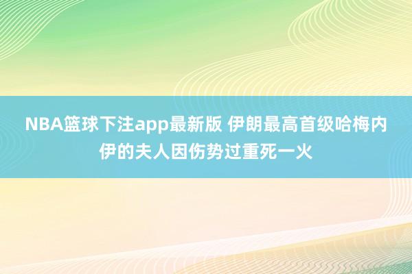 NBA篮球下注app最新版 伊朗最高首级哈梅内伊的夫人因伤势过重死一火