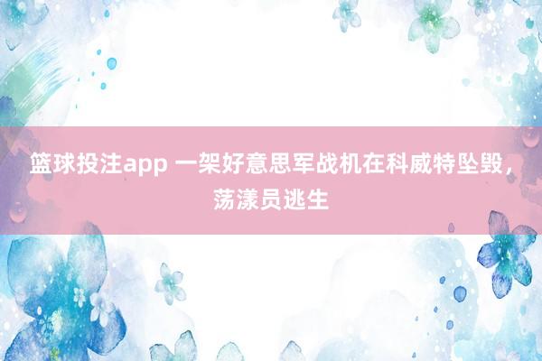 篮球投注app 一架好意思军战机在科威特坠毁，荡漾员逃生