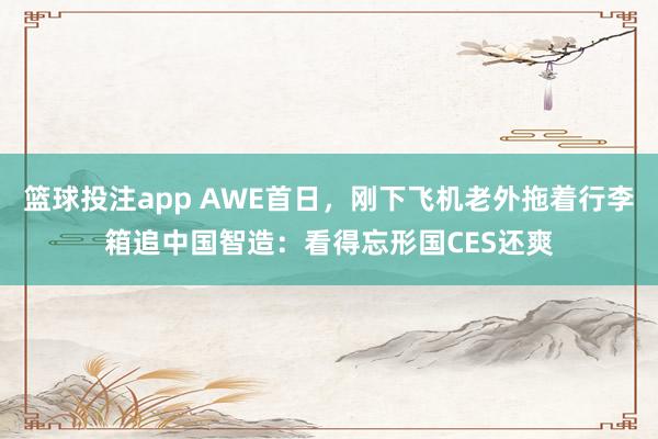 篮球投注app AWE首日，刚下飞机老外拖着行李箱追中国智造：看得忘形国CES还爽