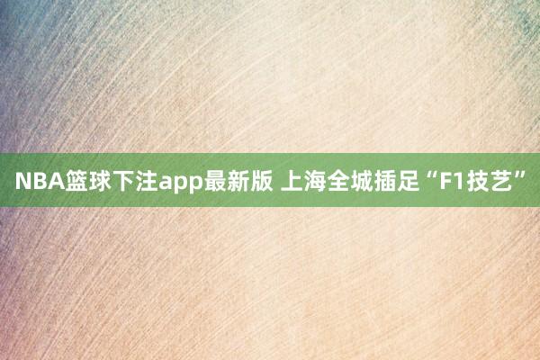 NBA篮球下注app最新版 上海全城插足“F1技艺”