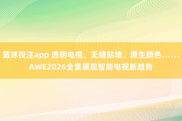 篮球投注app 透明电视、无缝贴墙、原生颜色……AWE2026全景展现智能电视新趋势
