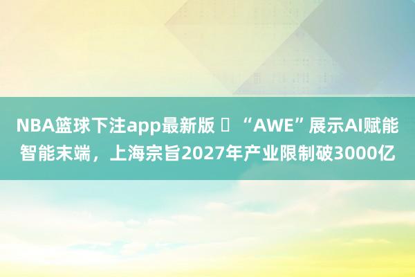 NBA篮球下注app最新版 ​“AWE”展示AI赋能智能末端，上海宗旨2027年产业限制破3000亿