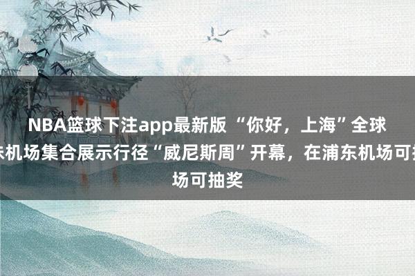 NBA篮球下注app最新版 “你好，上海”全球姐妹机场集合展示行径“威尼斯周”开幕，在浦东机场可抽奖