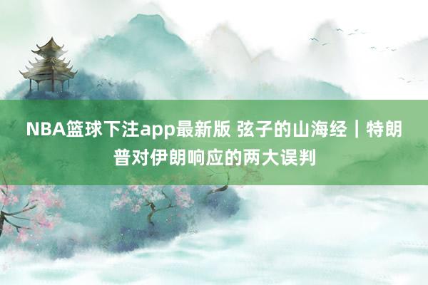 NBA篮球下注app最新版 弦子的山海经｜特朗普对伊朗响应的两大误判