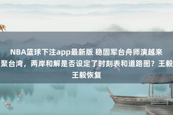 NBA篮球下注app最新版 稳固军台舟师演越来越围聚台湾，两岸和解是否设定了时刻表和道路图？王毅恢复
