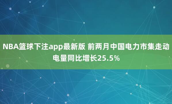 NBA篮球下注app最新版 前两月中国电力市集走动电量同比增长25.5%