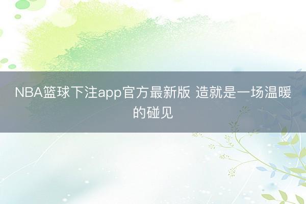 NBA篮球下注app官方最新版 造就是一场温暖的碰见