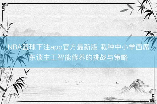 NBA篮球下注app官方最新版 栽种中小学西席东谈主工智能修养的挑战与策略
