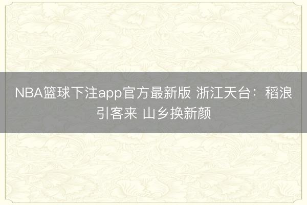 NBA篮球下注app官方最新版 浙江天台：稻浪引客来 山乡换新颜