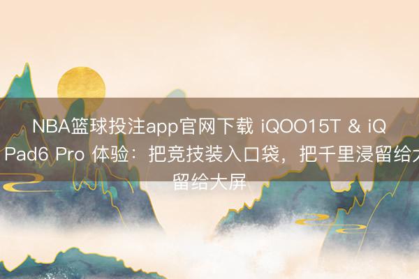 NBA篮球投注app官网下载 iQOO15T & iQOO Pad6 Pro 体验:把竞技装入口袋,把千里浸留给大屏