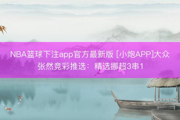 NBA篮球下注app官方最新版 [小炮APP]大众张然竞彩推选：精选挪超3串1