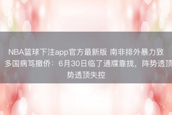 NBA篮球下注app官方最新版 南非排外暴力致5死，多国病笃撤侨：6月30日临了通牒靠拢，阵势透顶失控