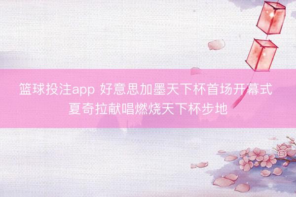 篮球投注app 好意思加墨天下杯首场开幕式 夏奇拉献唱燃烧天下杯步地
