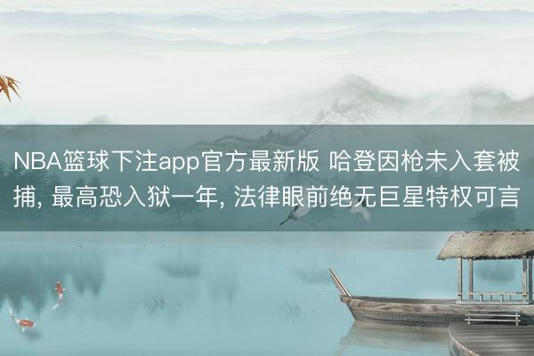 NBA篮球下注app官方最新版 哈登因枪未入套被捕， 最高恐入狱一年， 法律眼前绝无巨星特权可言